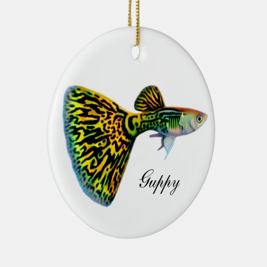 オスのSnakeskinのグッピーの魚のカスタマイズ可能なオーナメント セラミックオーナメント (右)