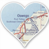 オスウェゴニューヨークヴィンテージの地図 シール (正面)