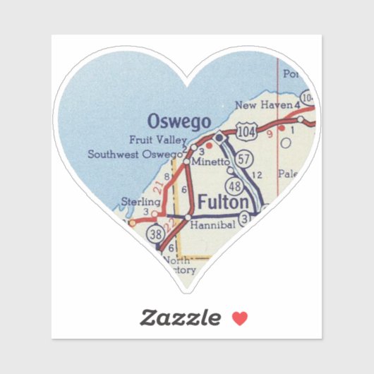 オスウェゴニューヨークヴィンテージの地図 シール (シート)