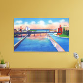 オスウェゴリバービューカナルロック&ハーバー キャンバスプリント (インサイチュ (リビング))