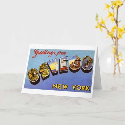 オスウェゴ ニューヨーク ヴィンテージよりごあいさつ カード (黄色い花)