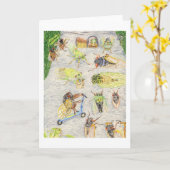 オスカーとカサンドラとそのセミの友人 カード (黄色い花)