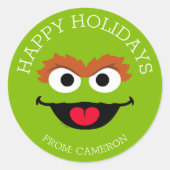 オスカーザグロウチメリークリスマスギフトラベル ラウンドシール (正面)