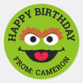 オスカーザグロウチ顔 |ハッピーバースデー ラウンドシール (正面)