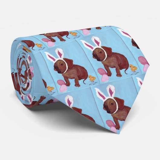 オスカージュニアのダックスフントのイースターのウサギのタイ ネクタイ (ロール)