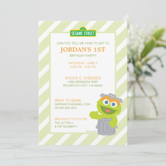 オスカー不機嫌のベビーの誕生日 招待状 (スタンド正面)