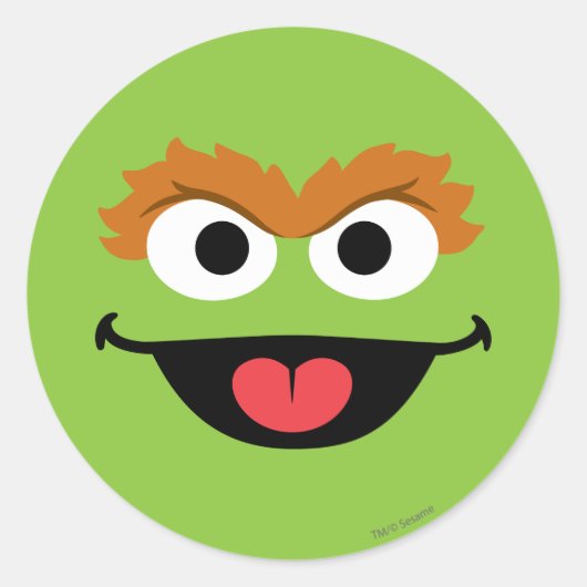 オスカー顔アート ラウンドシール (正面)