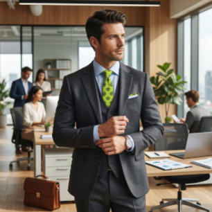 オスカー・ザ・グラウチ 緑のパターン ネクタイ