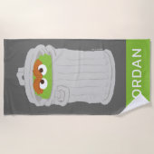 オスカー・ザ・グルーフ&ズ・ゴミ箱 |名前の追加 ビーチタオル (正面)