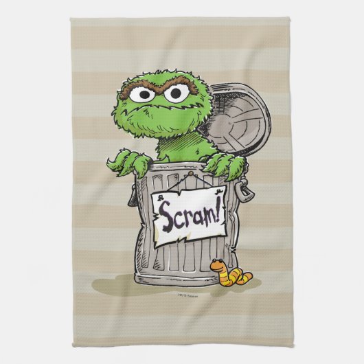 オスカー・ザ・グロウチ・スクラム キッチンタオル (縦)