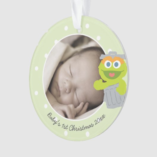 オスカー |ベビー初めてのクリスマス – 名前の追加 オーナメント (正面)