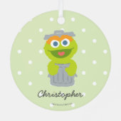 オスカー |ベビー初めてのクリスマス – 名前の追加 メタルオーナメント (裏面)