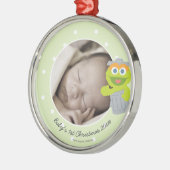 オスカー |ベビー初めてのクリスマス – 名前の追加 メタルオーナメント (左)