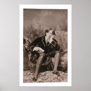 オスカー・ワイルドのポートレート(1854-1900)、1882(b/w pho) ポスター