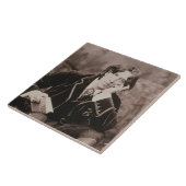 オスカー・ワイルド(1854-1900年)のポートレート、1882年(b/wのpho タイル (側面)