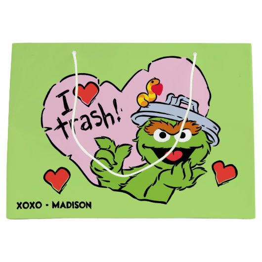 オスカー「私はゴミを愛している」バレンタイン ラージペーパーバッグ (正面)