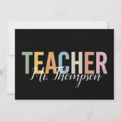 オススメの先生への感謝を込めたギフト Back to School 招待状 (正面)
