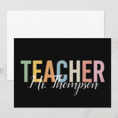 オススメの先生への感謝を込めたギフト Back to School 招待状 (正面/裏面)