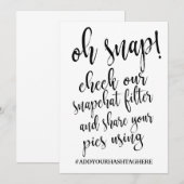 オススメ ハッシュタグ フォトブース 看板 招待状 (正面/裏面)