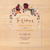 オスタイリッシュランサビ結婚テラコッタフローラ アクリル招待状 (正面)