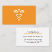 オスタイリッシュレンジ色の医師 名刺 (正面/裏面)