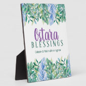 オスタラ春Equinoxの葉と羽異教の毛 フォトプラーク (側面)