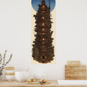 オスターリエンゾヴィンタゴアートタワーキャッスルハウスムーン ポスター (キッチン)