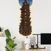 オスターリエンゾヴィンタゴアートタワーキャッスルハウスムーン ポスター (ホームオフィス)