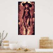 オスターリエンゾヴィンテージアートデジタル魔法ダークガール ポスター (キッチン)