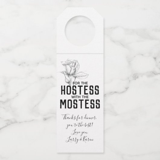 オステスギフトワインフローラバラ ボトルネックタグ (正面)