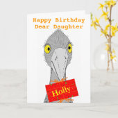 オストおもしろいリッヒ、娘、名前を追加、誕生日カード カード (黄色い花)