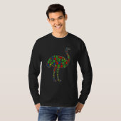 オストリおもしろいヒ動物パズル片自閉症アワレネ Tシャツ (正面フル)