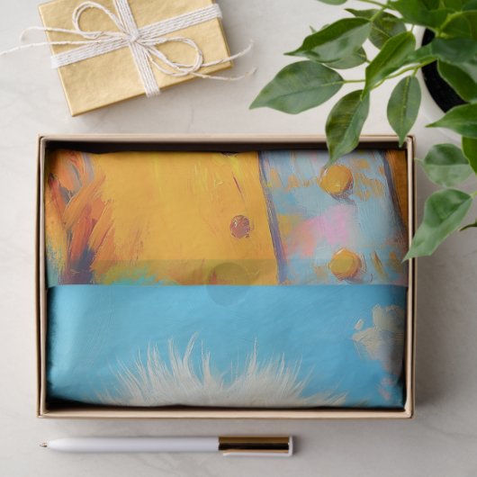 オストリエレガントッチイエローパステルフローラデクページ 薄葉紙 (ギフト)