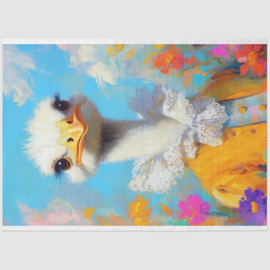 オストリエレガントッチイエローパステルフローラデクページ 薄葉紙 (正面)