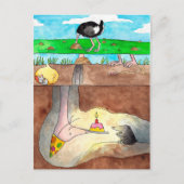 オストリッチハッピーバースデーハガキbyニコール・ジャネス シーズンポストカード (正面)