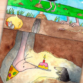 オストリッチハッピーバースデーハガキbyニコール・ジャネス シーズンポストカード