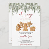 オスナッとジンジャーブレッド赤ちゃんシャワー 招待状 (正面/裏面)