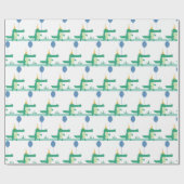 オスナップキュートアリゲーター子供の誕生日パーティー ラッピングペーパー (フラット)