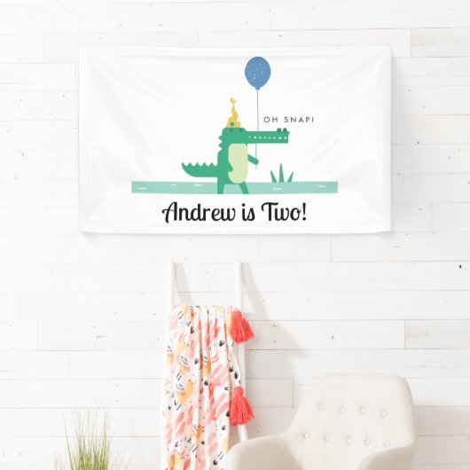 オスナップキュートアリゲーター子供の誕生日パーティー 横断幕 (インサイチュ)