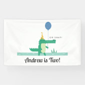 オスナップキュートアリゲーター子供の誕生日パーティー 横断幕 (横)