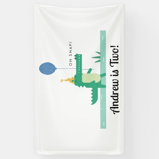 オスナップキュートアリゲーター子供の誕生日パーティー 横断幕 (縦)