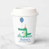 オスナップキュートアリゲーター子供の誕生日パーティー 紙コップ (裏面)