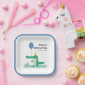 オスナップキュートアリゲーター子供の誕生日 ペーパープレート (パーティー)