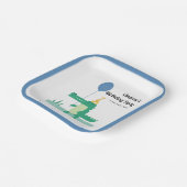 オスナップキュートアリゲーター子供の誕生日 ペーパープレート (傾斜あり)