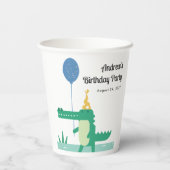 オスナップキュートアリゲーター子供の誕生日 紙コップ (裏面)