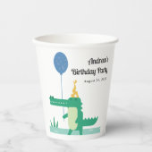 オスナップキュートアリゲーター子供の誕生日 紙コップ (正面)