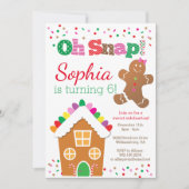 オスナップジンジャーブレッドガールバースデーパーティーの招待 招待状 (正面)