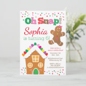 オスナップジンジャーブレッドガールバースデーパーティーの招待 招待状 (スタンド正面)