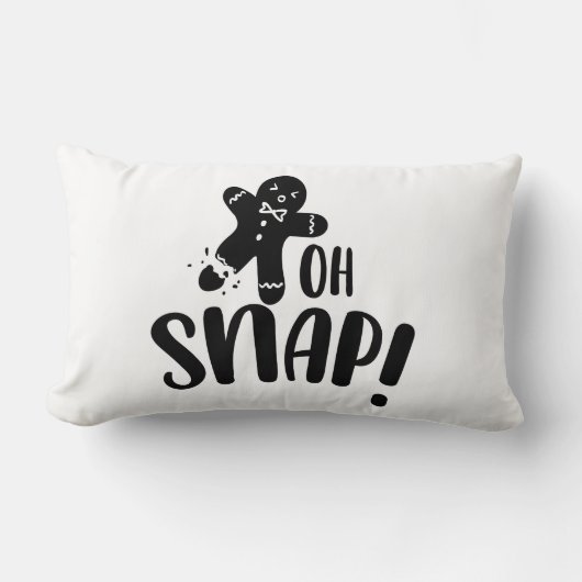 オスナップジンジャーブレッドクッキークリスマスホリデー ランバークッション (正面)