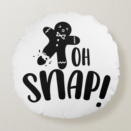 オスナップジンジャーブレッドクッキークリスマス ラウンドクッション (正面)